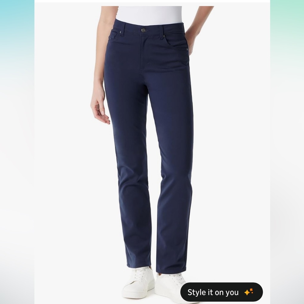Gloria Vanderbilt Amanda High Rise Ponte Pant Midnight Affair Size 10